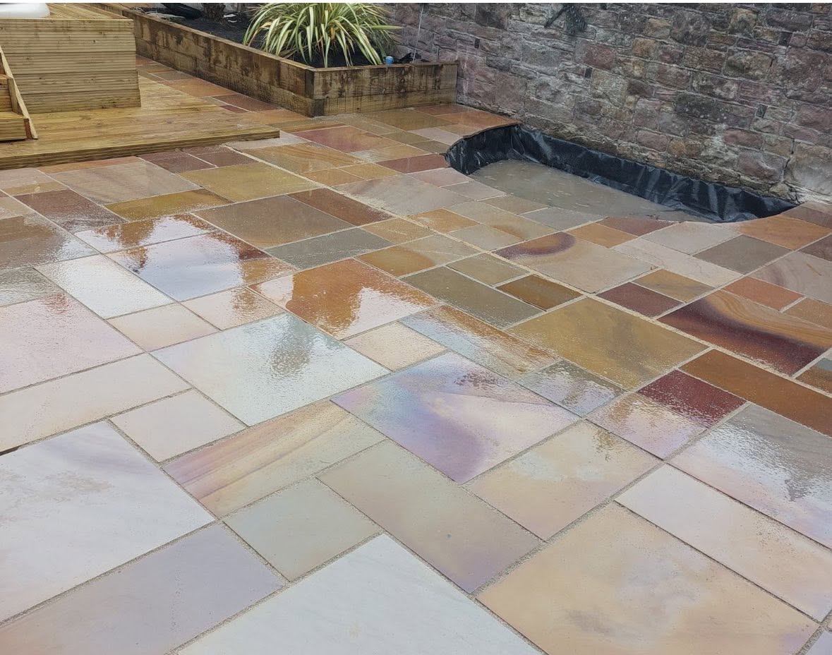 Natural stone paving completed by SBK Groundworks